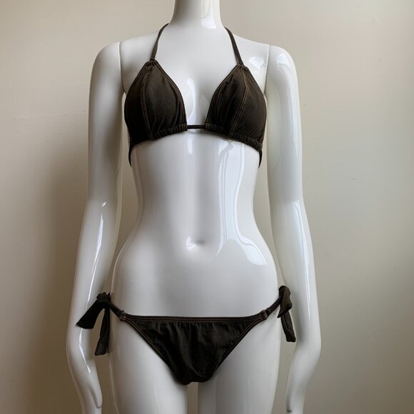 Billabong surf olive triangle bikini set - Picture 1 of 7